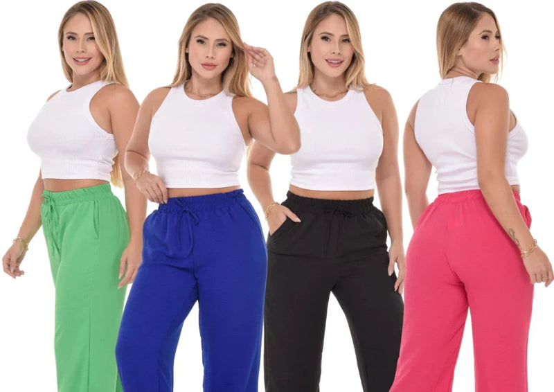 Calça Pantalona Feminina Cintura Alta