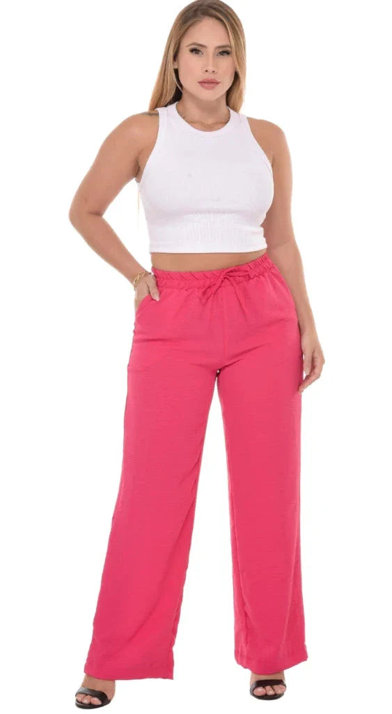 Calça Pantalona Feminina Cintura Alta