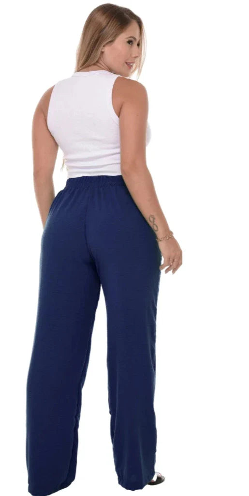 Calça Pantalona Feminina Cintura Alta